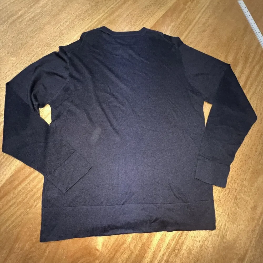 NWT Perry Ellis Men's Blue Silk/Rayon Pullover Sweater‎ Crew Neck Long Sleeve XL